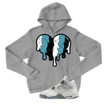 Air Jordan 4 GS Blue Chill Matching T-Shirt, Sweatshirts & Hoodies Grey T-Shirt (Heart)| illcurrency