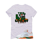 Air Jordan 5 GS Miami Hurricanes White T-Shirt (Looney Money)| illcurrency