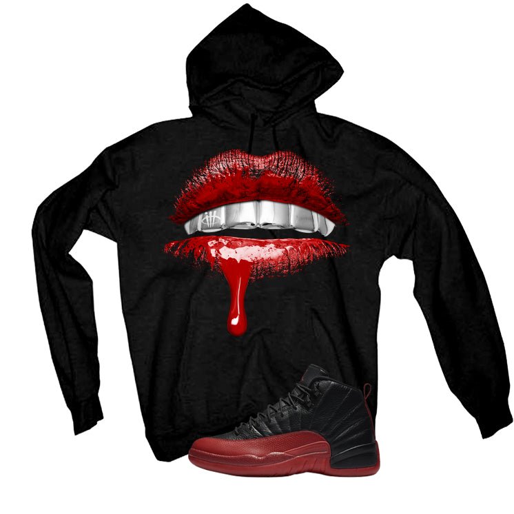 Air Jordan 12 Flu Game 2025 Black T-Shirt (Lips)| illcurrency