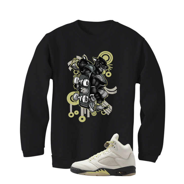 Air Jordan 5 WMNS Luminous Green Black T-Shirt (Skateboard Cat)| illcurrency