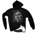 Air Jordan 12 Taxi Matching T-Shirt, Sweatshirts & Hoodies Black T-Shirt (Skull Snake)| illcurrency
