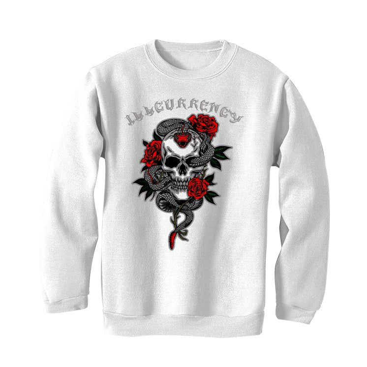 Air Jordan 13 Wolf Grey - White T-Shirt (Snake skeleton rose)