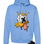 Air Jordan 5 Black/University Blue Matching T-Shirt Carolina Blue T-Shirt (Ducked)| illcurrency