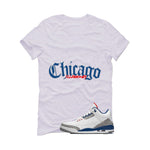 Air Jordan 3 True Blue Matching T-Shirt White T-Shirt (Chicago)| illcurrency