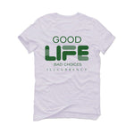 Nike Dunk Low Satin Green - White T-Shirt (Bad Choices)