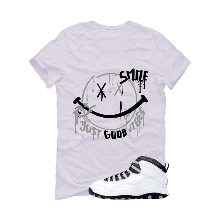 Air Jordan 10 OG Steel White T-Shirt (Smile)| illcurrency