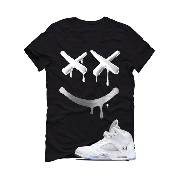 Air Jordan 5 OG White Metallic Matching T-Shirt, Sweatshirts & Hoodies Black T-Shirt (Happy Drip)| illcurrency