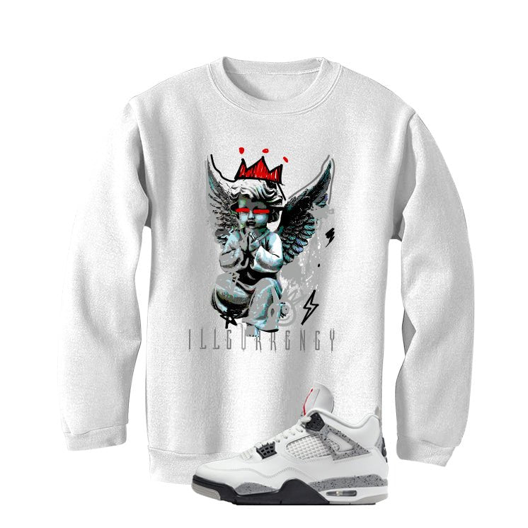 Air Jordan 4 White Cement White T-Shirt (Graffiti Angel)| illcurrency