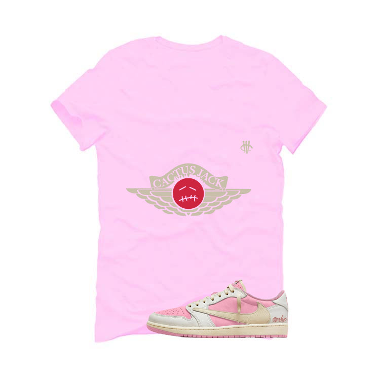 Travis Scott x Air Jordan 1 Low OG Shy Pink Matching T-Shirt, Sweatshirts, & Hoodies Pink T-Shirt (Cactus Jack)| illcurrency