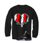 Air Jordan 5 Black Metallic Reimagined Black T-Shirt (Heart)| illcurrency