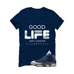Air Jordan 13 Flint Navy Blue T-Shirt (Bad Choices)| illcurrency