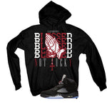 Air Jordan 5 Black Metallic Reimagined Black T-Shirt (Blessed not lucky)| illcurrency