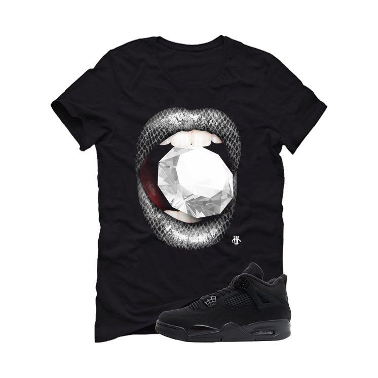 Air Jordan 4 Black Cat Matching T-Shirt, Sweatshirts & Hoodies Black T-Shirt (Diamond)| illcurrency