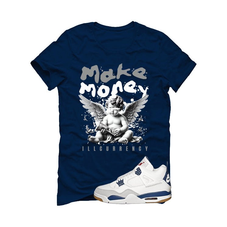 Nike SB x Air Jordan 4 Navy Navy Blue T-Shirt (Make Money)| illcurrency