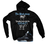 Air Jordan 5 Black/University Blue Matching T-Shirt Black T-Shirt (the black sheep usually turns into the GOAT!)| illcurrency