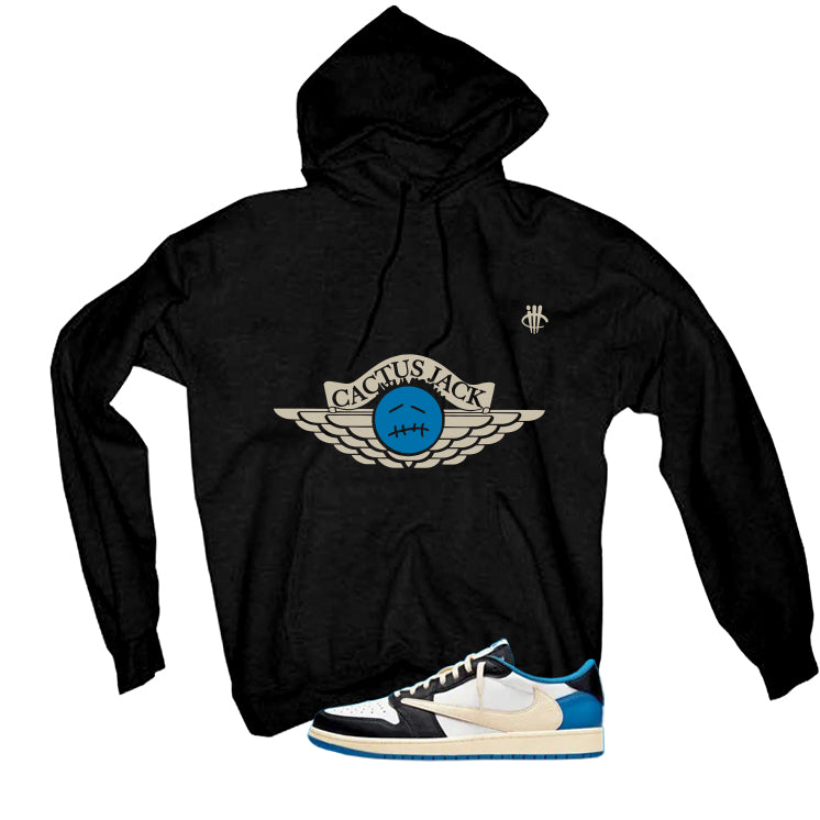 Travis Scott x Fragment x Air Jordan 1 Low OG Matching T-Shirt, Sweatshirts & Hoodies Black T-Shirt (Cactus Jack)| illcurrency