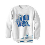 Air Jordan 4 “Military Blue” | illcurrency White T-Shirt (Good Vibes)
