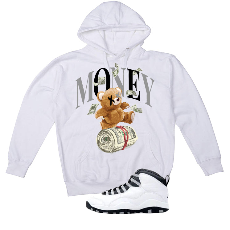 Air Jordan 10 OG Steel White T-Shirt (Money Bear Team)| illcurrency