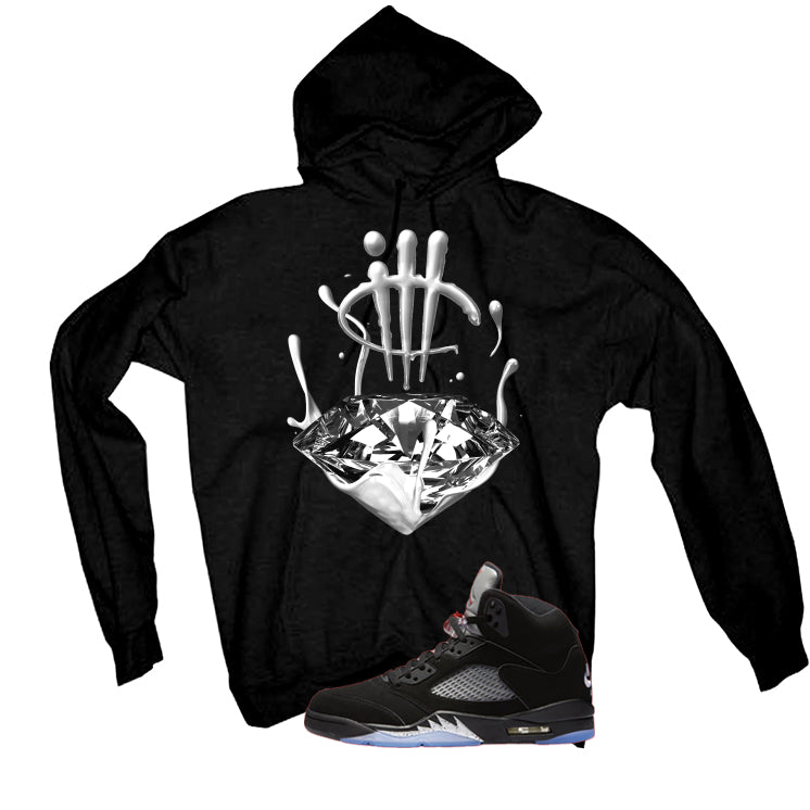 Air Jordan 5 Black Metallic Reimagined Black T-Shirt (Drip)| illcurrency