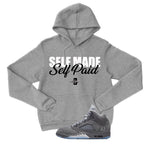 Air Jordan 5 Wolf Grey Matching T-Shirt, Sweatshirts & Hoodies Grey T-Shirt (Self Made Self Paid)| illcurrency