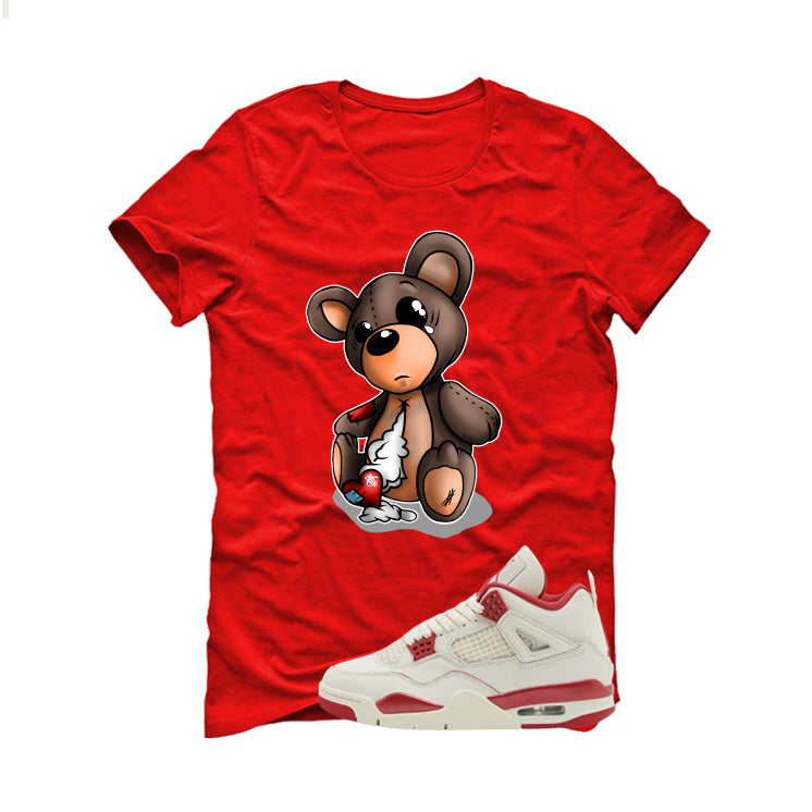 Air Jordan 4 Valentine’s Day (Sierra Red) Matching T-Shirt, Sweatshirts & Hoodies Red T-Shirt (Big Teddy)| illcurrency
