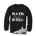 Air Jordan 4 Flight Club Matching T-Shirt, Sweatshirts & Hoodies Black T-Shirt (Paid in Full)| illcurrency
