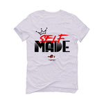 Air Jordan 4 "Red Cement" White T-Shirt (Self Made)