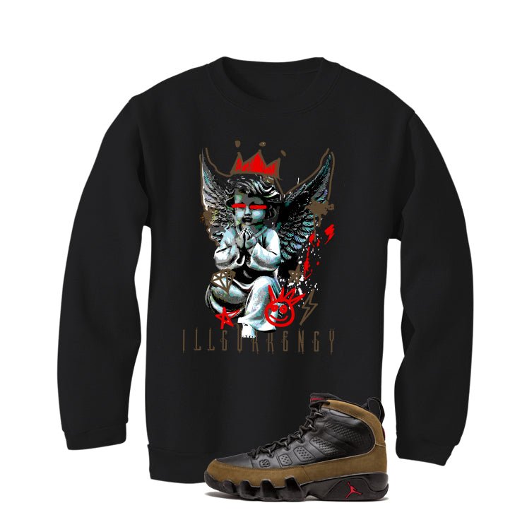 Air Jordan 9 Olive Black T-Shirt (Graffiti Angel)| illcurrency