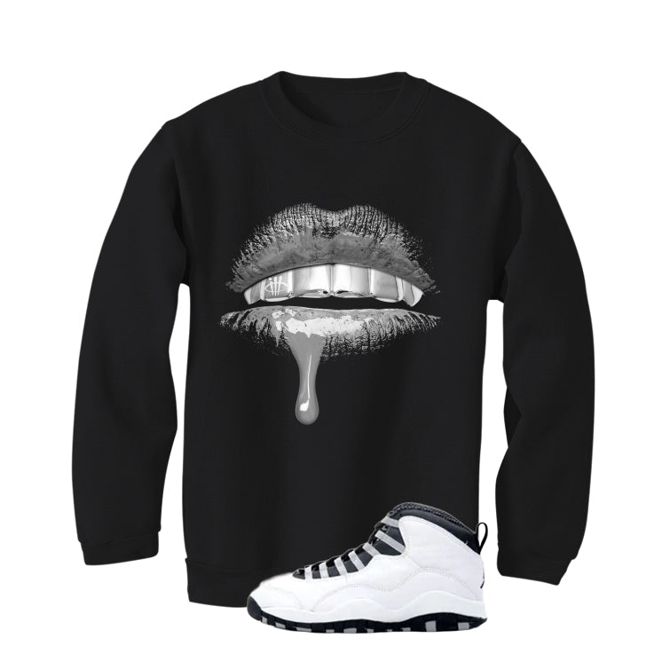 Air Jordan 10 OG Steel Black T-Shirt (Lips)| illcurrency
