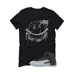 Air Jordan 12 Black/Wolf Grey Black T-Shirt (Smile)| illcurrency
