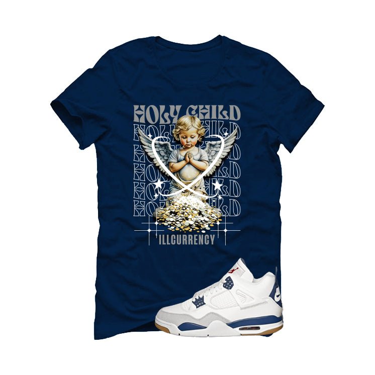 Nike SB x Air Jordan 4 Navy Navy Blue T-Shirt (Holy Child)| illcurrency