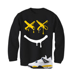 Air Jordan 4 Tour Yellow Matching T-Shirt Black T-Shirt (Happy Drip)| illcurrency