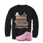 Air Jordan 12 GS Pearl Pink Matching T-Shirt, Sweatshirts & Hoodies Black T-Shirt (Fck Love)| illcurrency