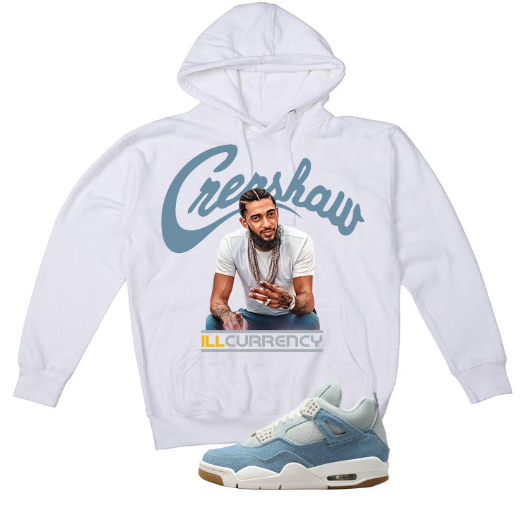 Air Jordan 4 Denim Worn Blue White T-Shirt (Crenshaw)| illcurrency