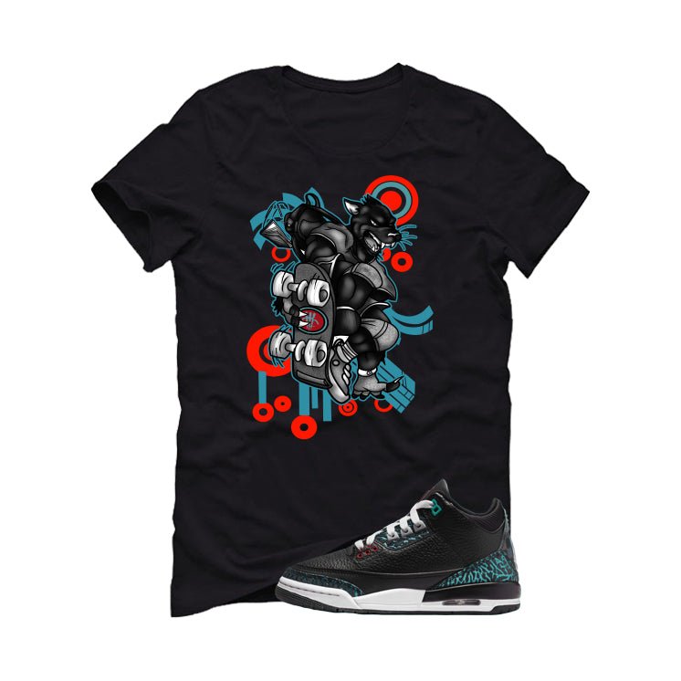 Air Jordan 3 GS Moto Black T-Shirt (SKATEBOARD CAT)| illcurrency