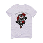 Air Jordan 13 Wolf Grey - White T-Shirt (Snake skeleton rose)