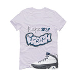 Air Jordan 9 Flint Grey Matching T-Shirt, Sweatshirts & Hoodies White T-Shirt (Kicks stay fresh)| illcurrency