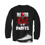 Air Jordan 9 OG Space Jam Matching T-Shirt Black T-Shirt (Monster Habits)| illcurrency