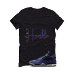 Air Jordan 4 OG Lakers Matching T-Shirt, Sweatshirts & Hoodies Black T-Shirt (Stay Humble)| illcurrency