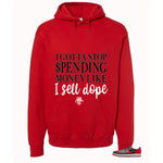 Air Jordan 1 Low OG Banned Matching T-Shirt, Sweatshirts & Hoodies Red T-Shirt (Gotta Stop Spending Money)| illcurrency
