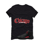 Air Jordan 12 Bloodline Matching T-Shirt, Sweatshirts, & Hoodies Black T-Shirt (Chicago)| illcurrency