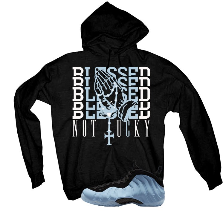 Nike Air Foamposite One Psychic Blue Black T-Shirt (Blessed not lucky)| illcurrency