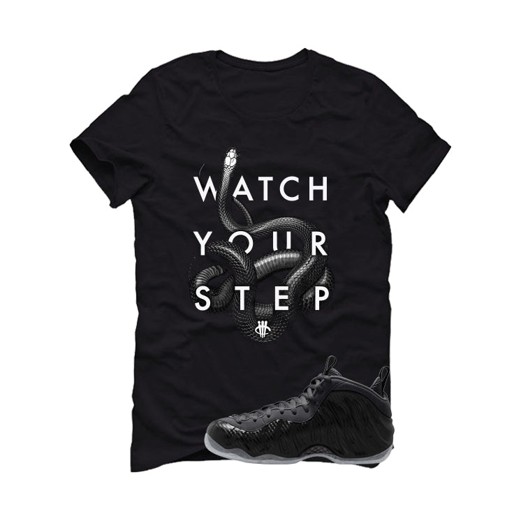 NIKE FOAMPOSITE ONE CARBON FIBER Matching T-Shirt, Sweatshirts & Hoodies Black T-Shirt (Watch Your Step)| illcurrency