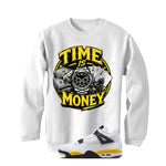 Air Jordan 4 Tour Yellow Matching T-Shirt Time is Money