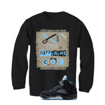 Air Jordan 5 Black/University Blue Matching T-Shirt Black T-Shirt (Cut from a different cloth)| illcurrency