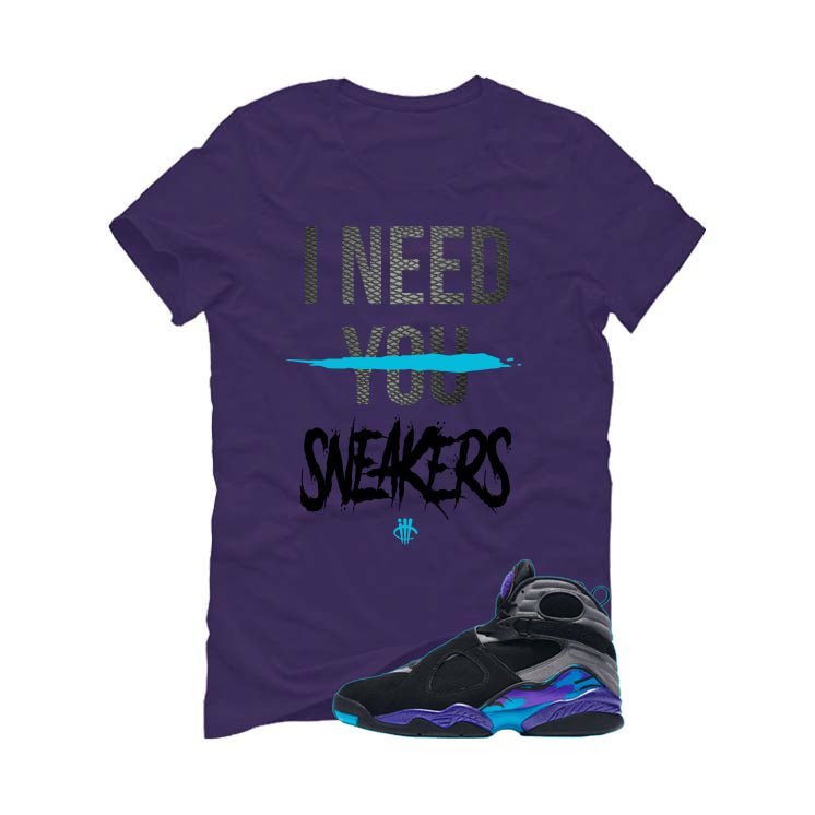 Air Jordan 8 OG Aqua Purple T-Shirt (I need your sneakers)| illcurrency