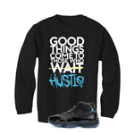 Air Jordan 11 Gamma Blue Matching T-Shirt, Sweatshirts & Hoodies Black T-Shirt (Good Things)| illcurrency