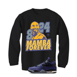 Air Jordan 4 OG Lakers Matching T-Shirt, Sweatshirts & Hoodies Black T-Shirt (Mamba Forever)| illcurrency
