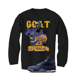 Air Jordan 4 OG Lakers Matching T-Shirt, Sweatshirts & Hoodies Black T-Shirt (GOAT 23)| illcurrency