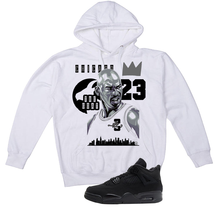 Air Jordan 4 Black Cat Matching T-Shirt, Sweatshirts & Hoodies White T-Shirt (The Goat)| illcurrency